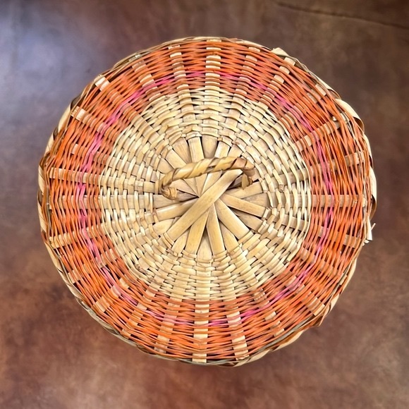 Vintage Accents Vintage Woven Basket With Lid Poshmark